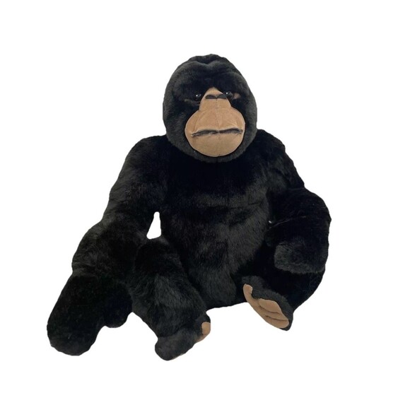 Animal Alley black Gorilla plush silverback 14" stuffed Toys R US Monkey Jungle - Picture 2 of 7